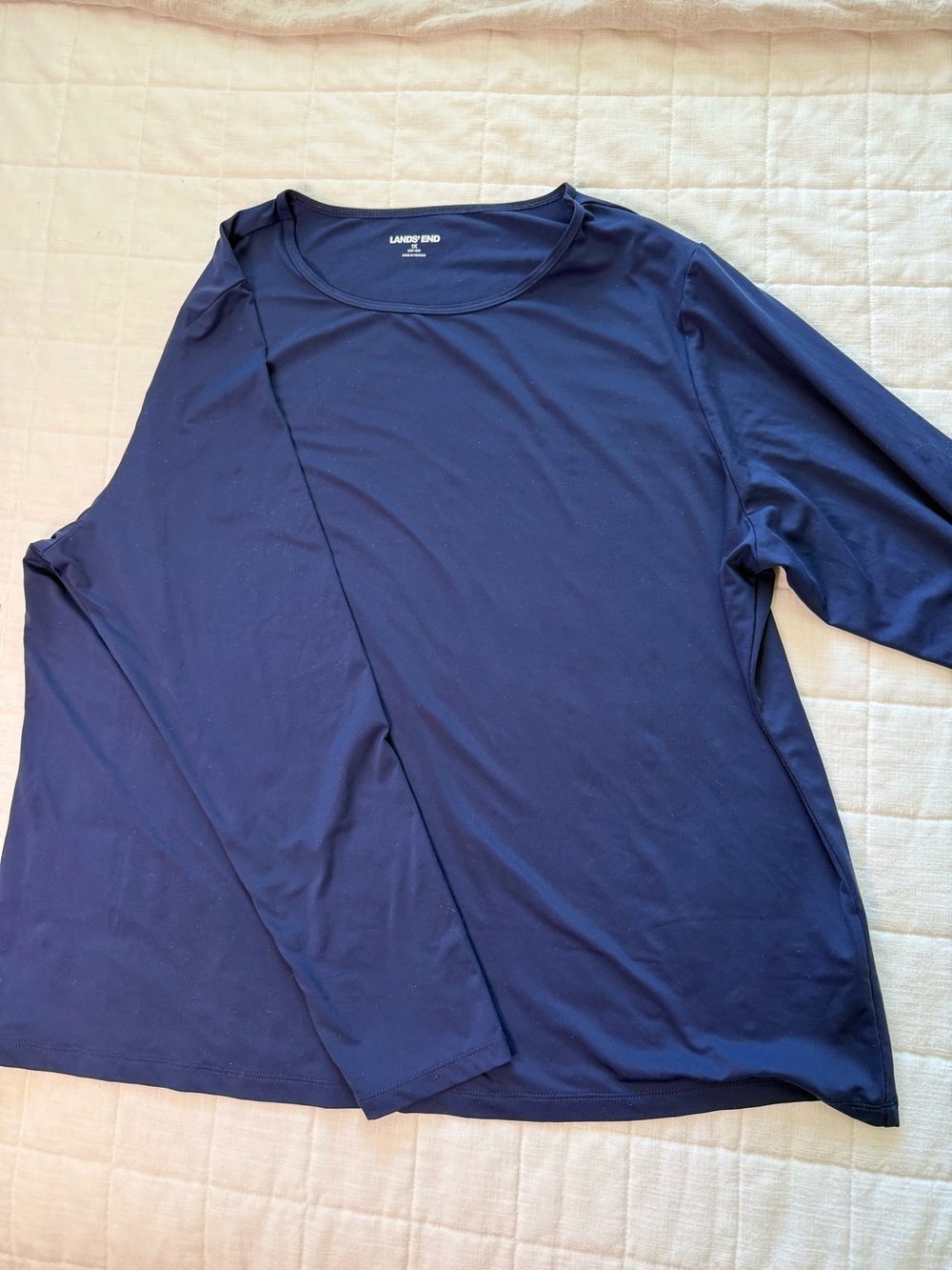 Lands' End Women's Dark Navy Long-Sleeve Scoop Neck UV Top